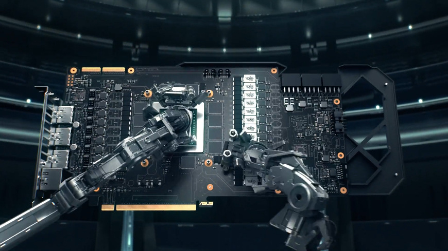 Grafická karta Asus Prime AMD Radeon RX 9060 XT OC 16GB čierna Auto-Extreme technológia Asus ukazujúca precízne spájkovanie súčiastok na Prime RX 9060 XT