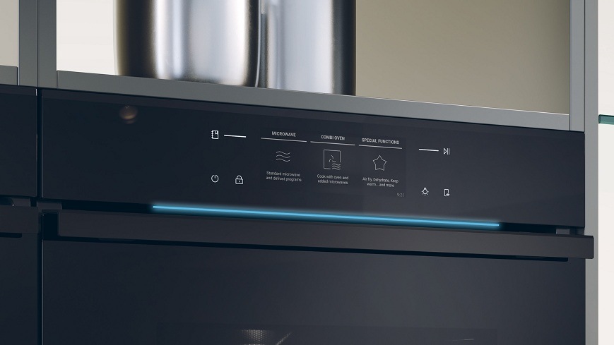 Mikrovlnná rúra Haier H4MWID69P6NQB čierna/sklo detail displeja mikrovlnnej rúry H4MWID69P6NQB