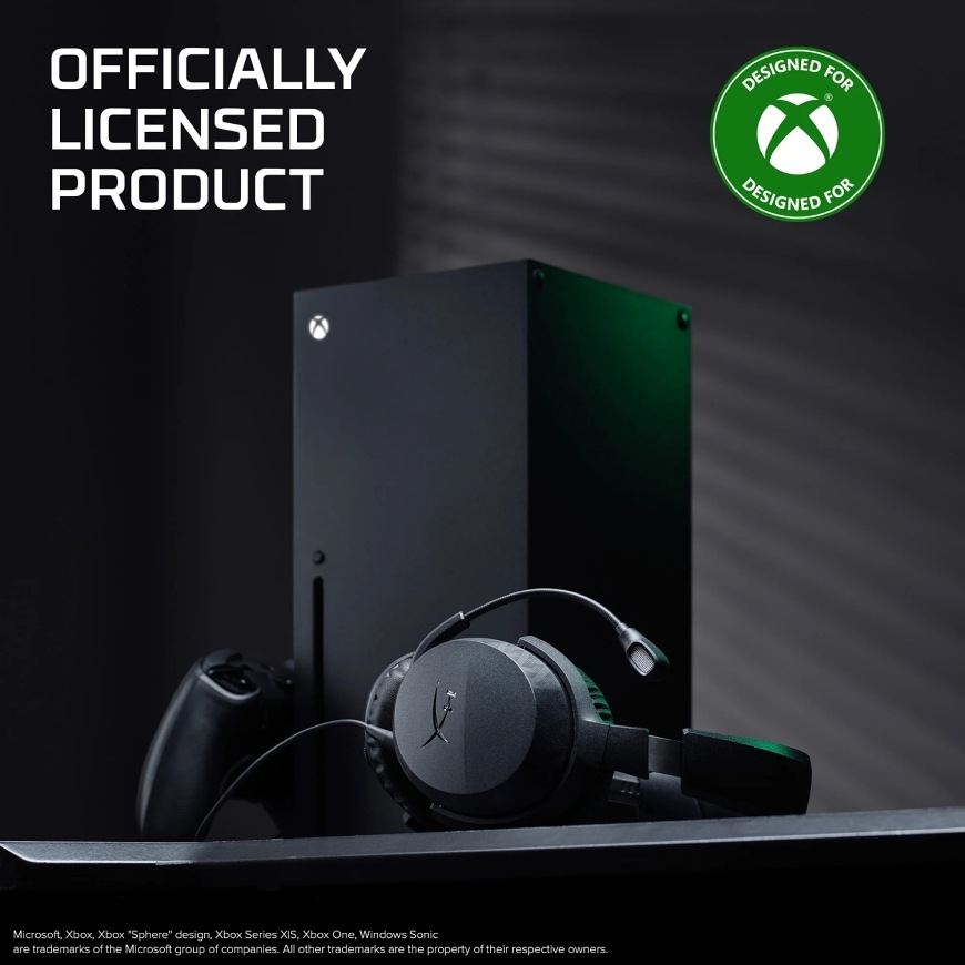 Headset HyperX CloudX Stinger 3 Wired for Xbox čierny Oficiálne licencovaný headset pre Xbox Series X|S a Xbox One s 3,5mm pripojením