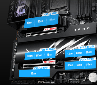 Základná doska Asus ROG CROSSHAIR X870E HERO Moderné pripojenie na dosku Asus ROG CROSSHAIR X870E HERO AMD AM5, ATX