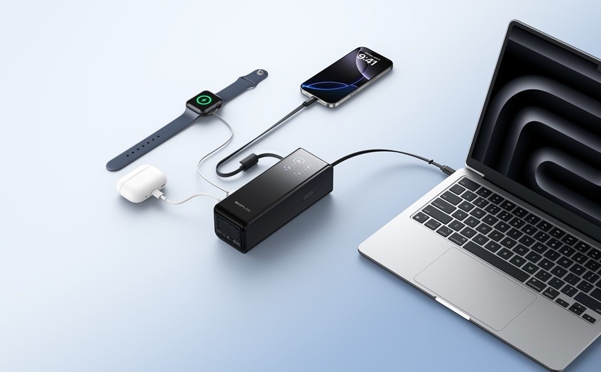 Powerbank EcoFlow RAPID 25000mAh, 170W, 2x100W USB-C kabel čierny Powerbank EcoFlow RAPID 25000mAh, 170W, 2x100W USB-C kabel čierny