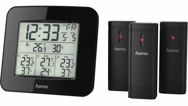 Meteorologická stanica Hama EWS-Trio, 3 čidla čierna