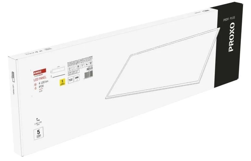 LED stropné svietidlo EMOS PROXO, 30×120, 33W, 4100lm, UGR, neutrálna biela biele LED PANEL PROXO V. 30×120 33W 4100LM IP20 NW UGR
