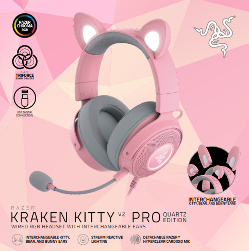 Headset Razer Kraken Kitty V2 Pro ružový Headset Razer Kraken Kitty V2 Pro ružový