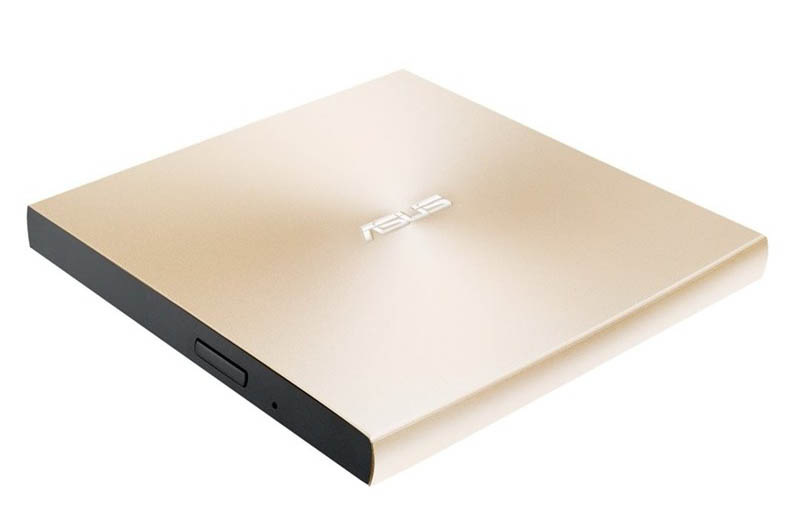 Externá DVD napaľovačka Asus ZenDrive U8M Gold v zlatom farebnom prevedení.