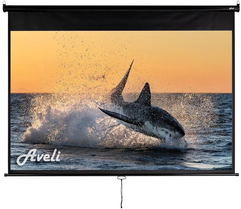 Plátno Aveli nástenné 200x115 cm 92" 92", 16:10, roleta - biele