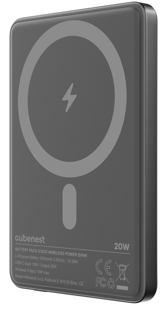 Powerbank Cubenest SlimDual MagSafe 5000 mAh čierny „Powerbank