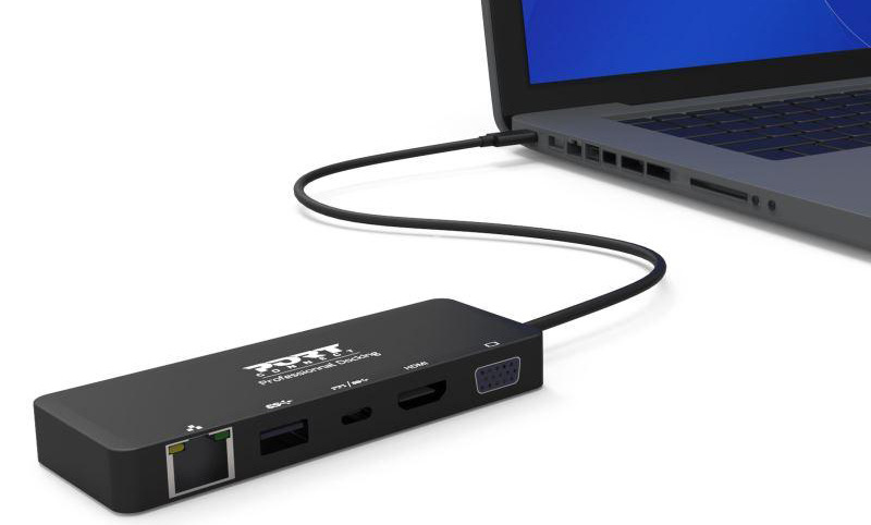 USB Hub PORT CONNECT USB-C/LAN, HDMI, VGA, USB-C PD 3.0 85W, USB-A čierny USB Hub PORT CONNECT USB-C/LAN, HDMI, VGA, USB-C PD 3.0 85W, USB-A čierny