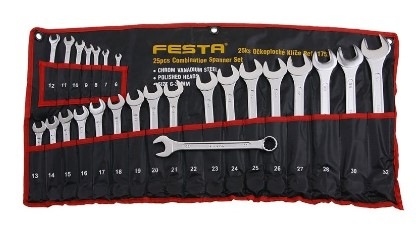 Sada kľúčov Festa 6-32mm CrV (25 ks) sivá