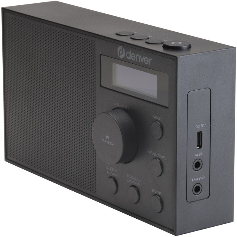 Rádioprijímač DAB+ Denver DAB-51B ponúka digitálny príjem a FM pre veľký výber rádio staníc