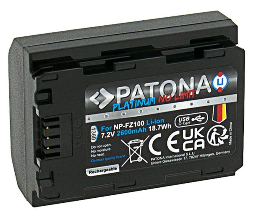 Batéria PATONA Platinum NP-FZ100 2600 mAh Li-Ion (Sony) čierna