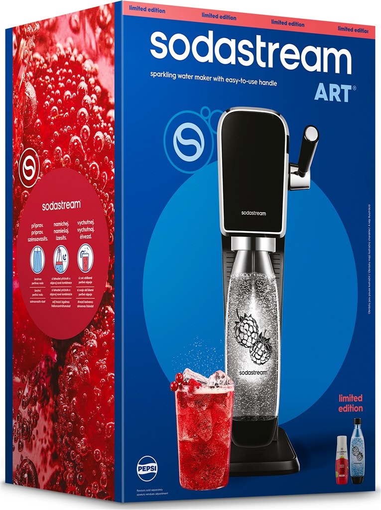 Výrobník sódovej vody SodaStream ART Black Malina Zero Mpack čierny Výrobník sódovej vody SodaStream ART Black Malina Zero Mpack