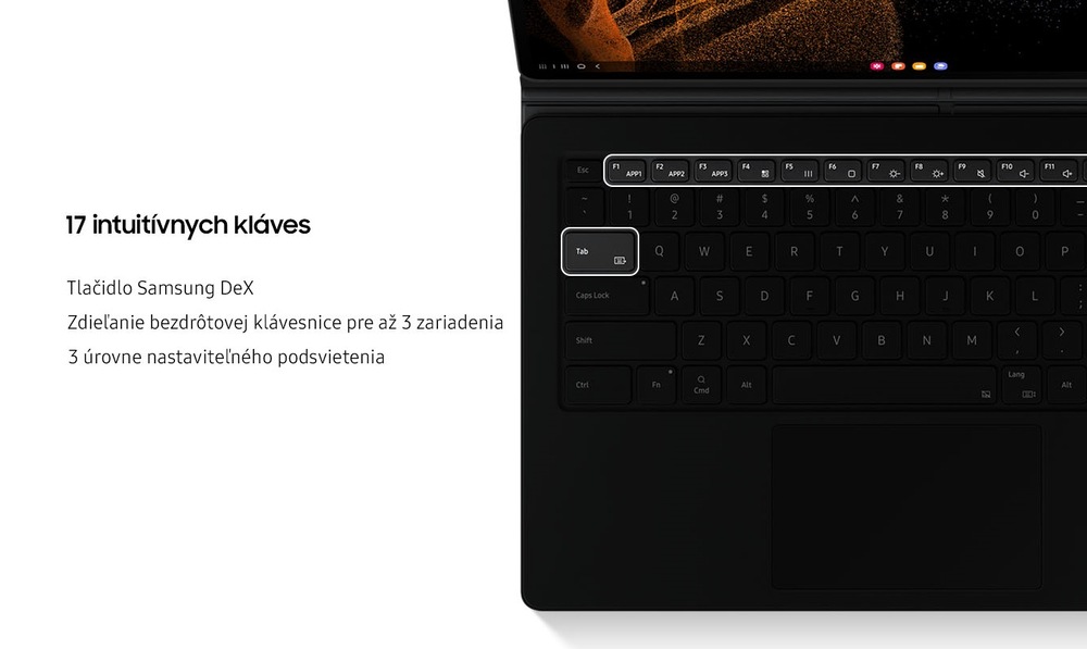 Puzdro s klávesnicou na tablet Samsung Galaxy Tab S8 Ultra čierne Puzdro s klávesnicou na tablet Samsung Galaxy Tab S8 Ultra čierne