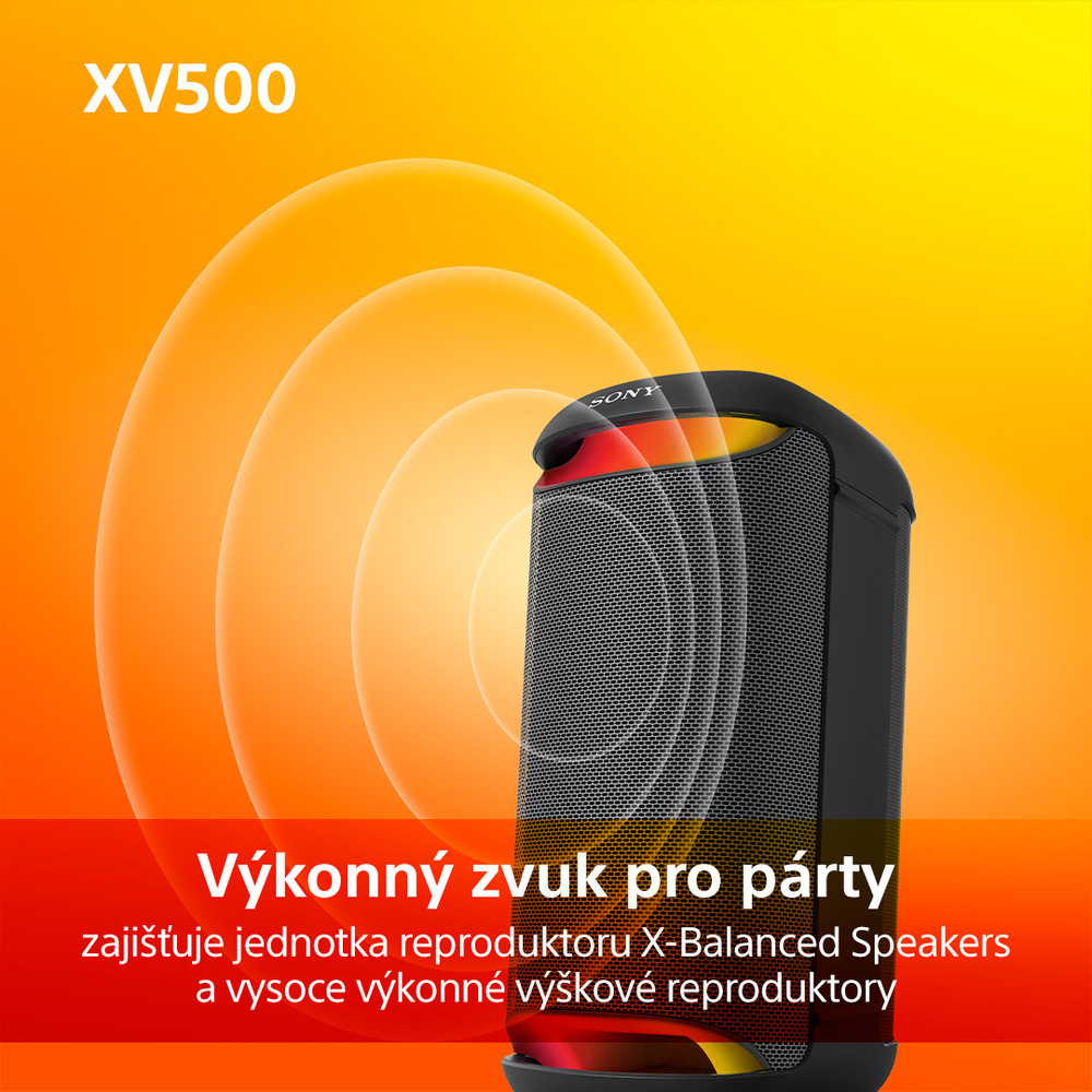 Párty reproduktor Sony SRS-XV500 čierny Party reproduktor Sony SRS-XV500