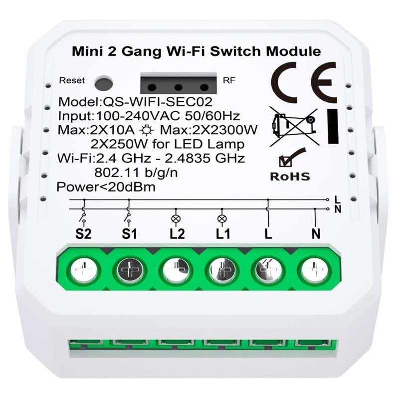 Modul IMMAX NEO LITE SMART kontrolér V7 2-tlačidlový Wi-Fi, Tuya