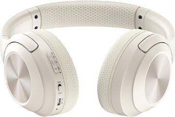 Slúchadlá A4Tech Fstyler BH220 bezdrátová skládací Bluetooth béžová Spodná strana slúchadiel A4Tech Fstyler BH220 s ovládacími tlačidlami