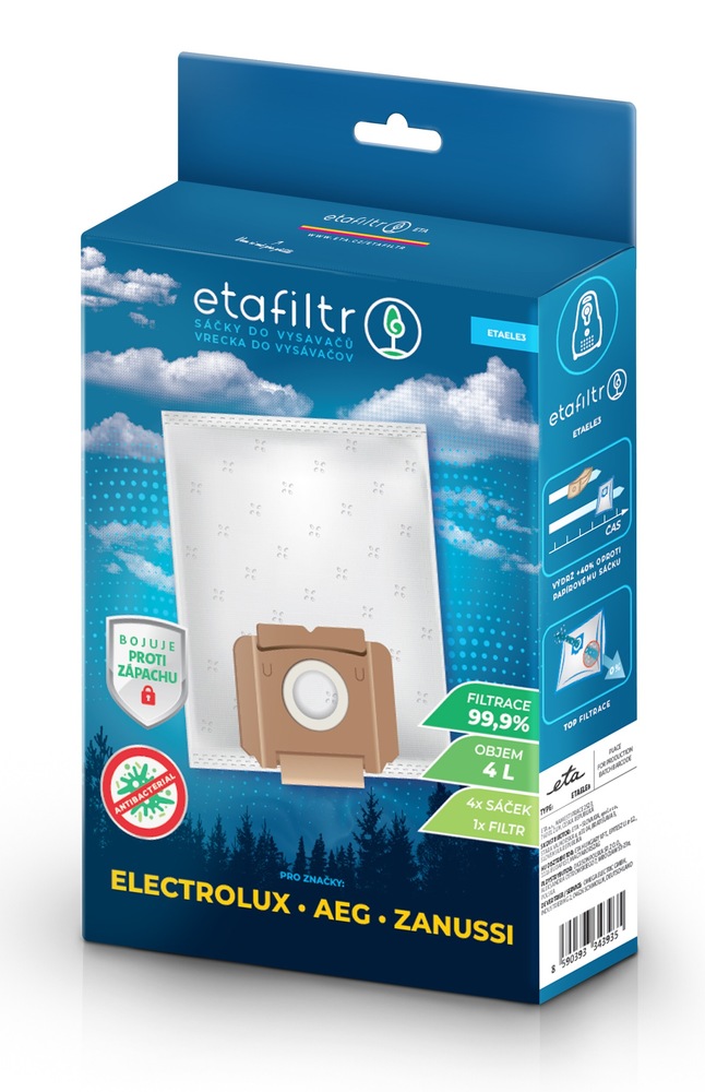 ETAFilter vrecká do vysávačov AEG, Electrolux, Zanussi, Progress, Volta