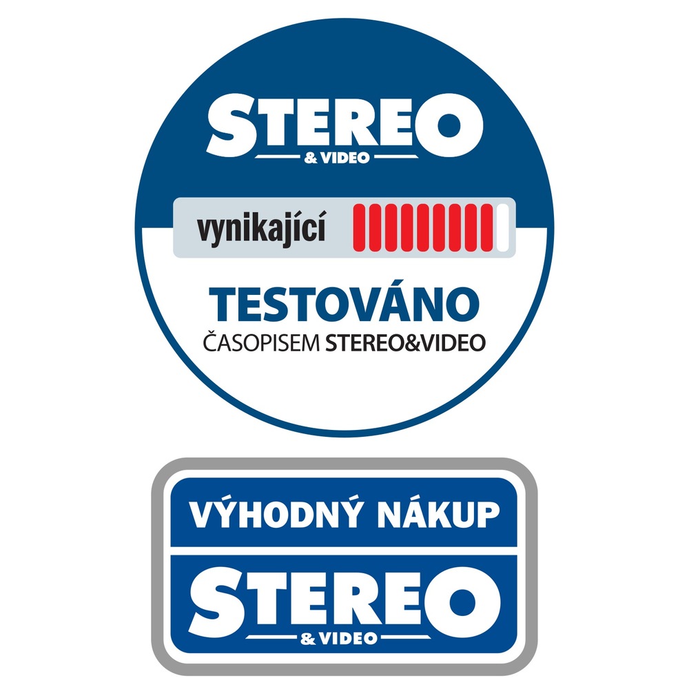 Párty reproduktor JVC XS-EP514B čierny Okrúhle logo Testované časopisu StereoVideo a udelenou známkou Vynikajúci spolu so značkou Výhodný nákup party reproduktora JVC XS-EP514B