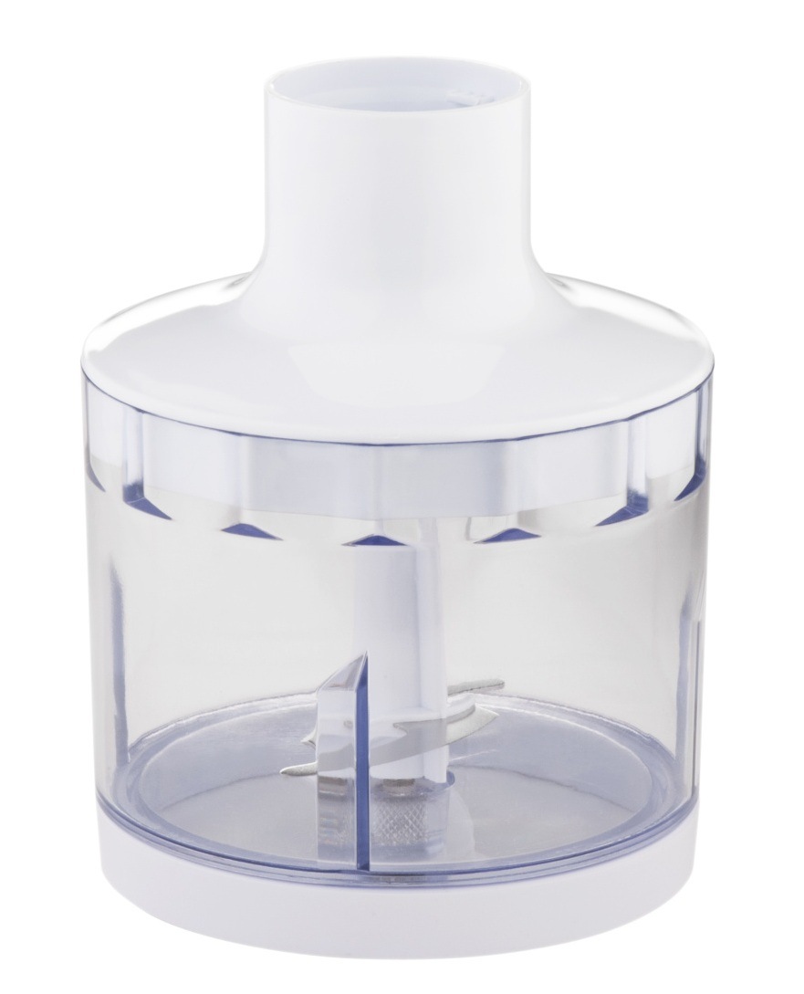 Transparentný plastový 0,8l sekáčik potravín s bielym vekom k ponornému mixéru Hyundai HB 983″ width=