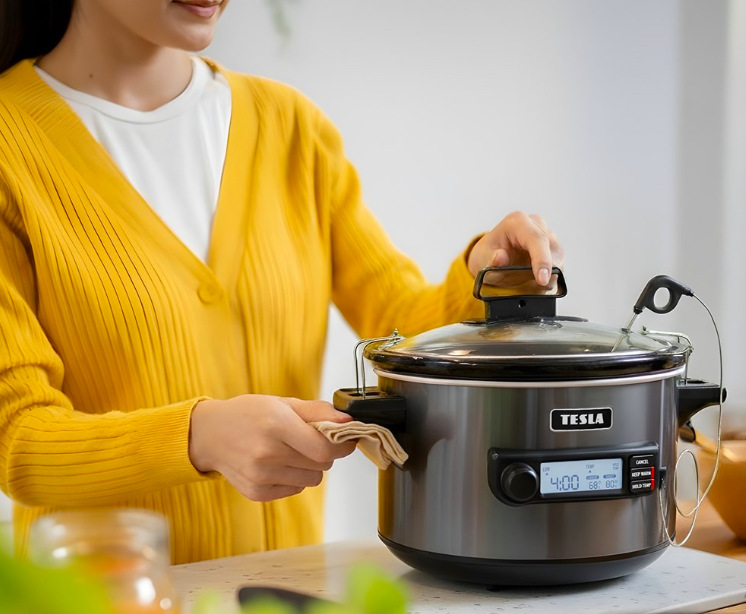 Použitie pomalého hrnca Tesla SlowCook S900 Plus pri varení v domácej kuchyni