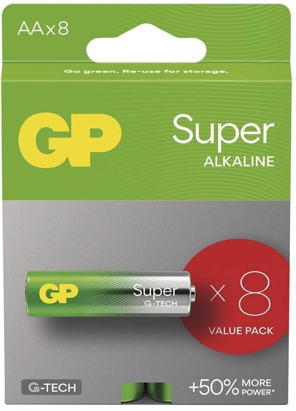 Batéria alkalická GP Super AA (LR6), 8 ks