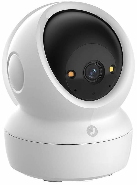 IP kamera EZVIZ H6c G1 3K biela Detail čelnej časti otočnej kamery EZVIZ H6c G1 3K so šošovkou a prisvetľovacími LED