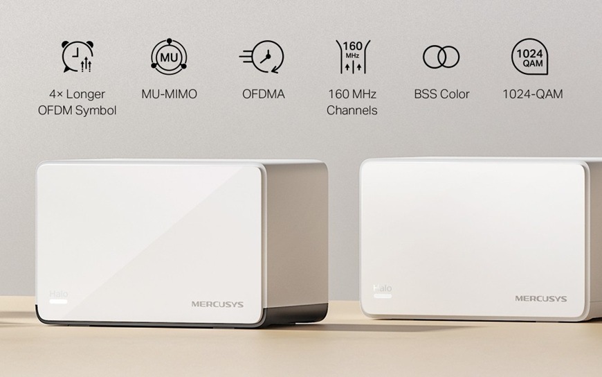 Kompletný Wi-Fi systém Mercusys Halo H85X AX3000 Mesh Wi-Fi 6 (2 ks) biely