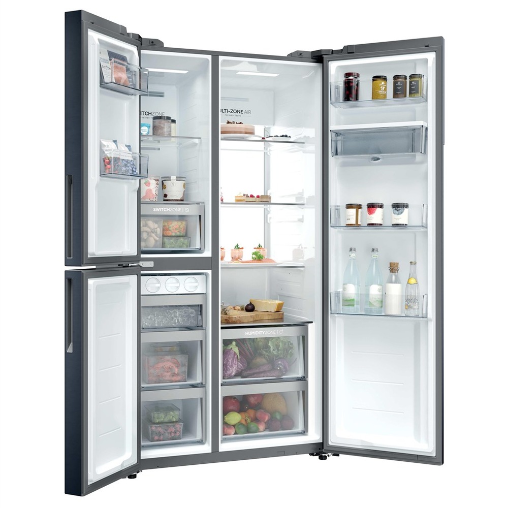 Chladnička americká Haier HSPR79F18DWMB otvorený vnútorný priestor