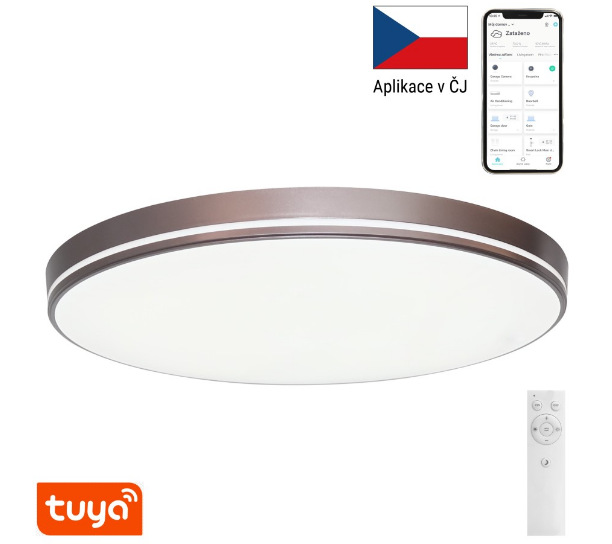 LED stropné svietidlo IMMAX NEO LITE AREAS SMART 40cm, 24W Tuya Wi-Fi hnedé Immax Lite Areas