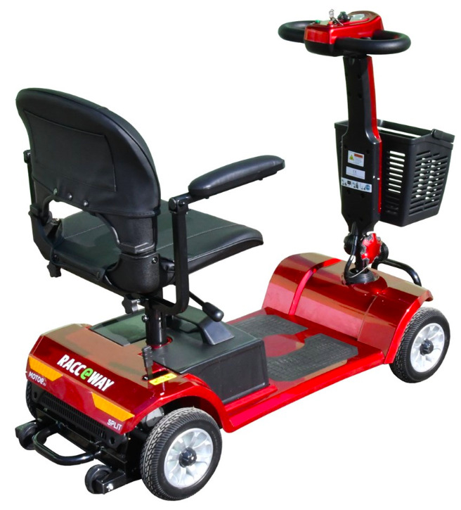 Elektrický štvorkolesový vozík RACCEWAY® SPLIT, vínový