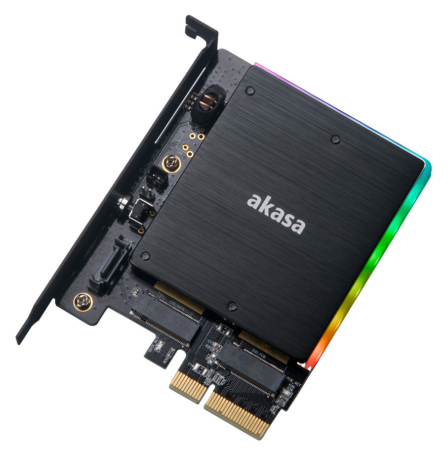 AKASA M.2 PCIe SSD a M.2 SATA SSD podporuje RGB podsvietenie