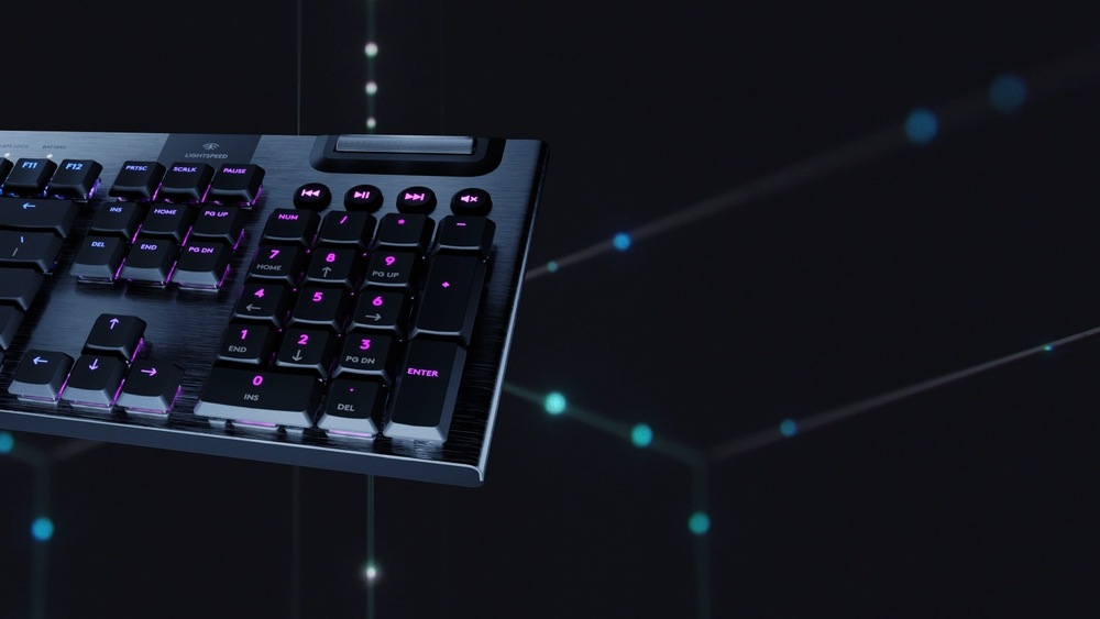 Klávesnica Logitech Gaming G915 Lightspeed RGB, Linear, US čierna Klávesnica Logitech Gaming G915 Lightspeed RGB, Linear, US čierna