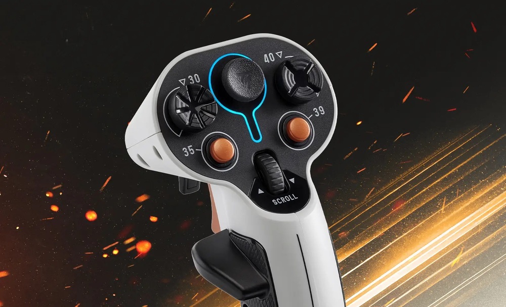 Joystick Thrustmaster Sol-R 2 HOSAS Space Sim Duo biely