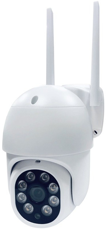Vonkajšia WiFi bezpečnostná kamera s IR LED diódami a dvoma anténami.