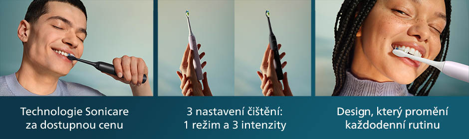Súprava zubných kefiek Philips Sonicare 3100 HX4072/42 čierna/ružová SK banner ku kefke Philips HX4033/21 Sonicare 3100