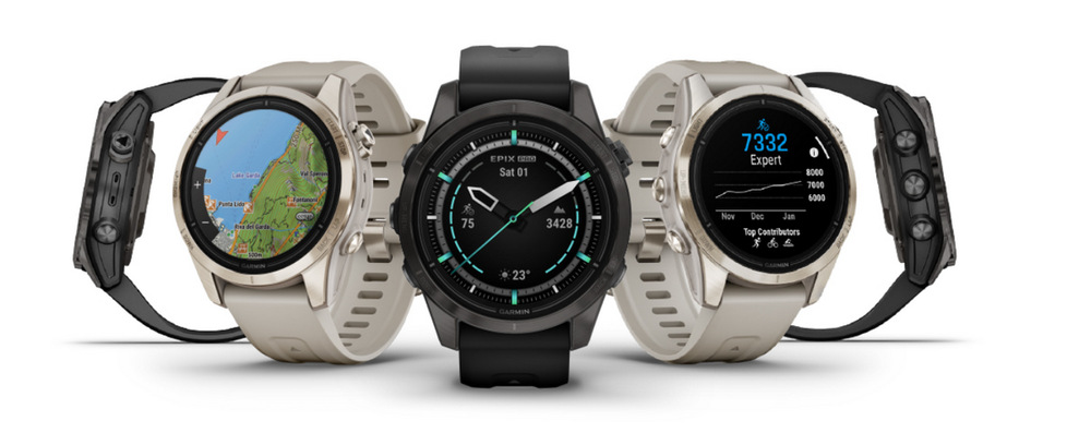 Inteligentné hodinky Garmin epix Pro (Gen 2) Sapphire - 51 mm - Titan Carbon Grey / Black Silicone Band