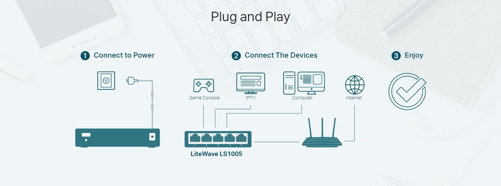 Switch TP-Link LS1005 biely Switch TP-Link LS1005 biely