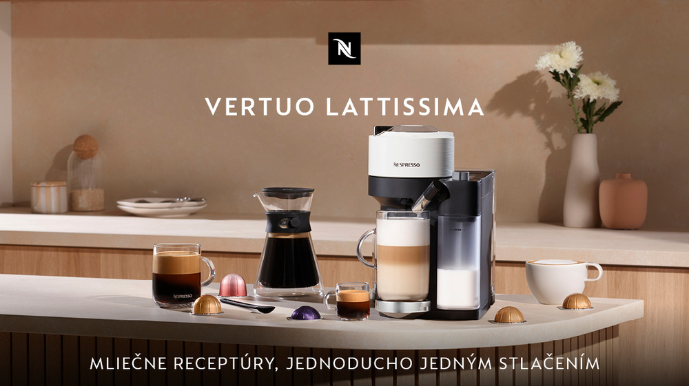 Kapsulový kávovar De'Longhi Nespresso Vertuo Lattissima ENV300.W biely Kapsulový kávovar De'Longhi Nespresso Vertuo Lattissima ENV300.W biely