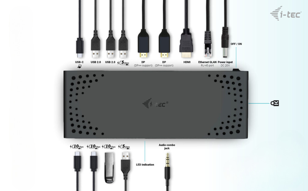 Dokovacia stanica i-tec USB-C Triple Display Gen 2, PD 100W Dokovacia stanica i-tec USB-C Triple Display Gen 2, PD 100W