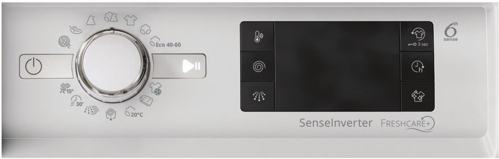 Vstavaná práčka Whirlpool BI WMWG 81485E EU biela Práčka Whirlpool BI WMWG 81485E EU, vstavaná, detail ovládacieho panelu