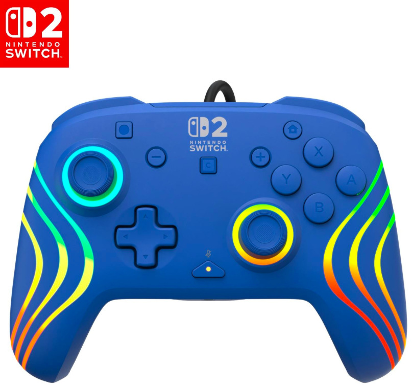 Modrý gamepad Turtle Beach Afterglow Wave Wired RGB, NS2 s logom Nintendo Switch 2″ width=