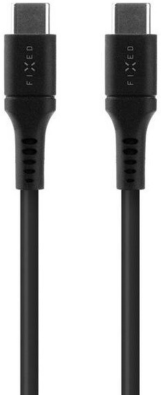 Kábel FIXED Liquid silicone USB-C/USB-C s podporou PD, 60W, 2m čierny