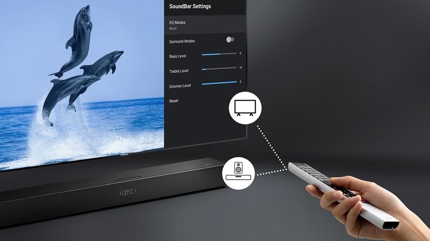 Soundbar Hisense U5120GW čierny Soundbar Hisense U5120GW, čierna, Dolby Atmos a technológie DTS Virtual X