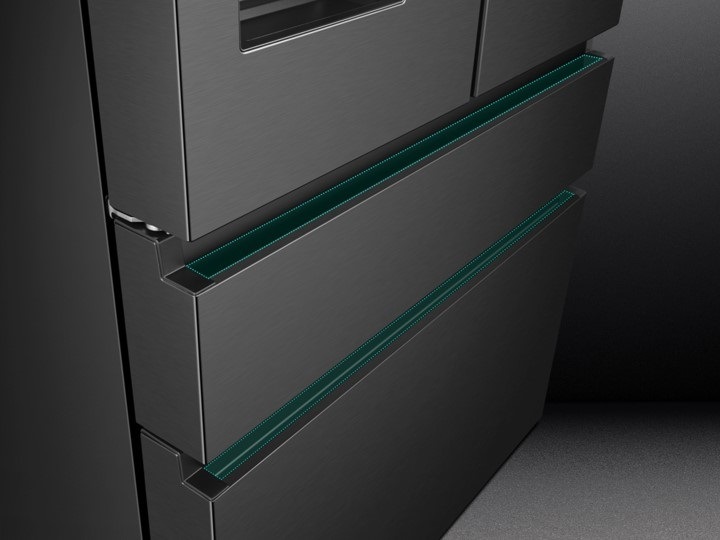 Americká chladnička Hisense RF728N4SBFE, čierna, elegantný design