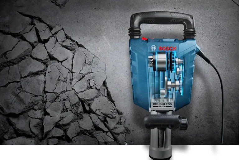 Kladivo Bosch Professional GSH 14 C Bezuhlíkový motor zvyšuje výkon, predlžuje životnosť a pracuje bez iskier s minimálnou potrebou údržby
