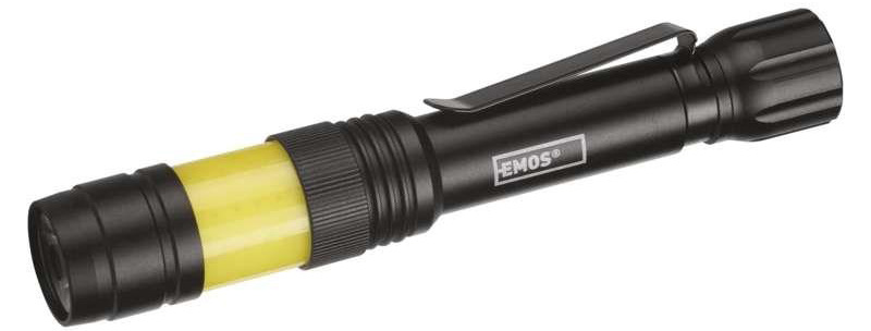 Lampáš EMOS 360°, 270 lm, 2× AA čierna