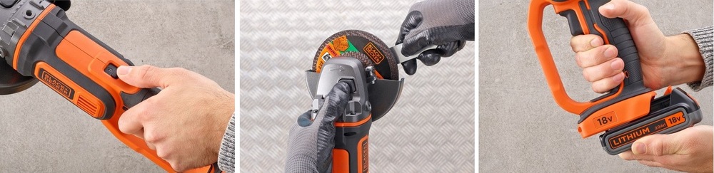 Uhlová brúska akumulátorová Black-Decker BCG720M1-QW (s batériou) Uhlová brúska akumulátorová Black-Decker BCG720M1-QW (s batériou)