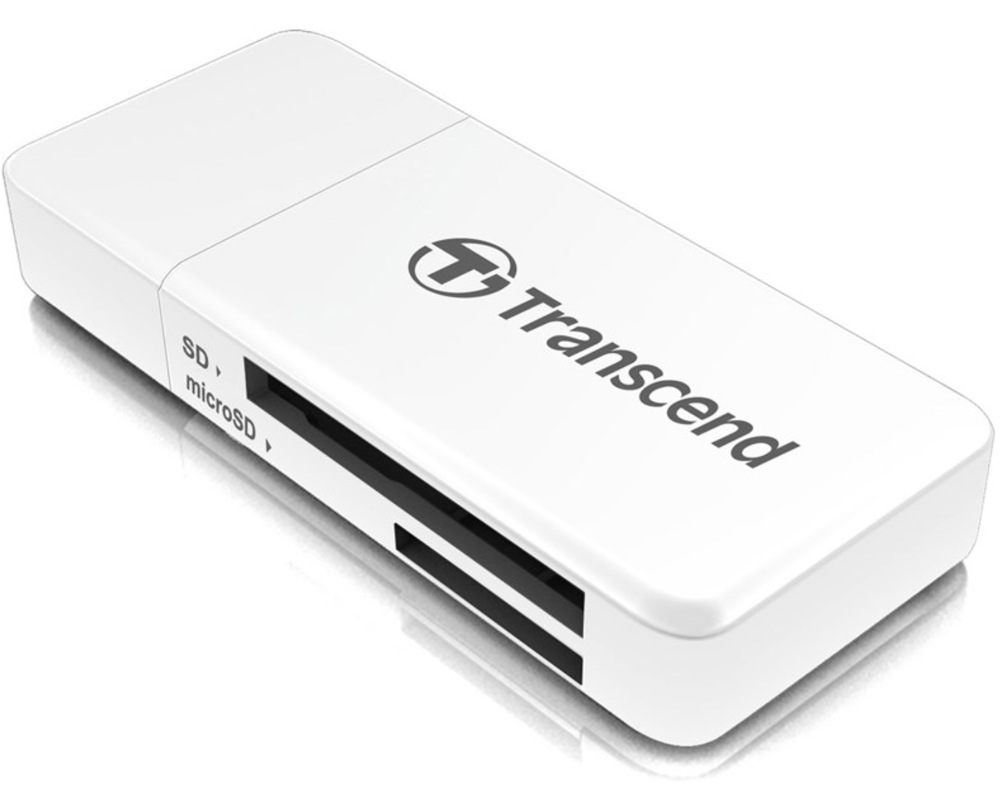 Čítačka pamäťových kariet Transcend RDF5, USB-A/SDHC, SDXC, microSDHC, microSDXC biela