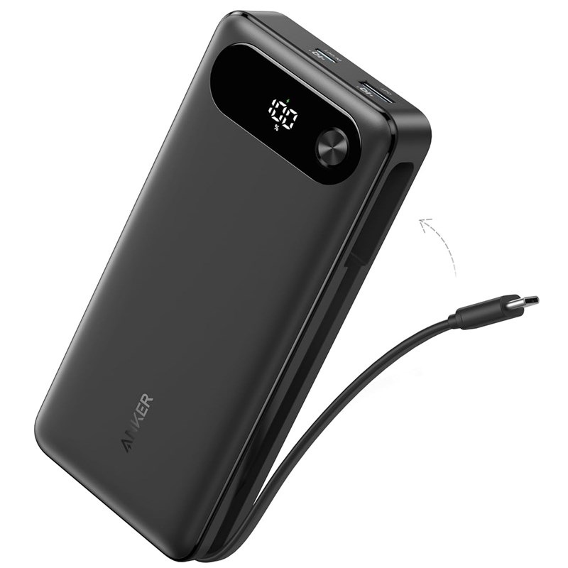 Powerbank Anker 87W Built-In USB-C Cable 20000 mAh čierny