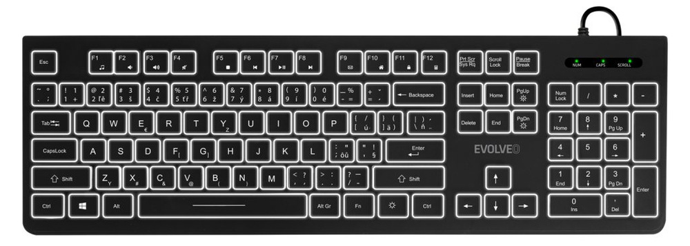 Klávesnica Evolveo K1010, CZ+SK čierna Evolveo K1010 SK/SK